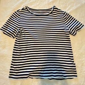 J. Crew Striped Navy and White T-Shirt XL